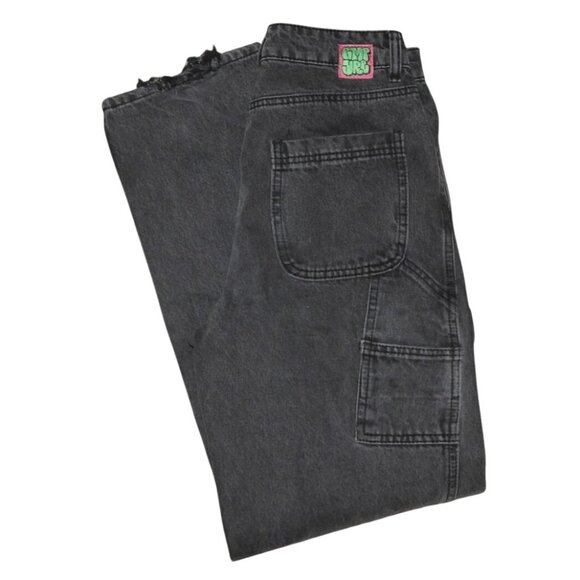 Empyre Tori Skate Jeans Baggy Straight Leg Black High Waist Women's Size 2 - Picture 1 of 14